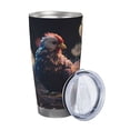 thumbnail image 2 of KLL White Purple Flower Chicken Print 40oz Stainless Steel Insulated Car Cup with Spillproof Lid - Keep Your Drink Hot or Cold on the Go-Straw Three-piece Set, 2 of 8