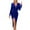 Blue, variant on IROINNID Long Sleeve Dress for Women and Winter V Neck Star Printed Slimming Long Sleeve Slit Fold Buttocks Velvet Dress,Pink