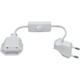 thumbnail image 5 of 2-Pin EU Power Extension Cable Cord with Switch, Toptekis European EU 2-Prong Power Cord Cable VDE Bend Angle 90 Degree Male to Female Power Extension Cord Cable (Elbow, White, 1ft/0.3m), 5 of 9