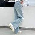 thumbnail image 6 of JLMSPLWG Girls Wide Leg Jeans Toddler High Waisted Distressed Denim Pants Teen Girls Trendy Vintage Casual Trousers Spring Summer Kids Clothes, 6 of 10