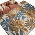 thumbnail image 2 of 5'x8' Area Rugs, Navy Blue Brown Indoor Outdoor Area Rug for Living Room Bedroom, Retro Tropical Palm Leaves Botanical Washable Bathroom Rugs Kitchen Floor Carpet Mats Home Decor Aesthetic, 2 of 8