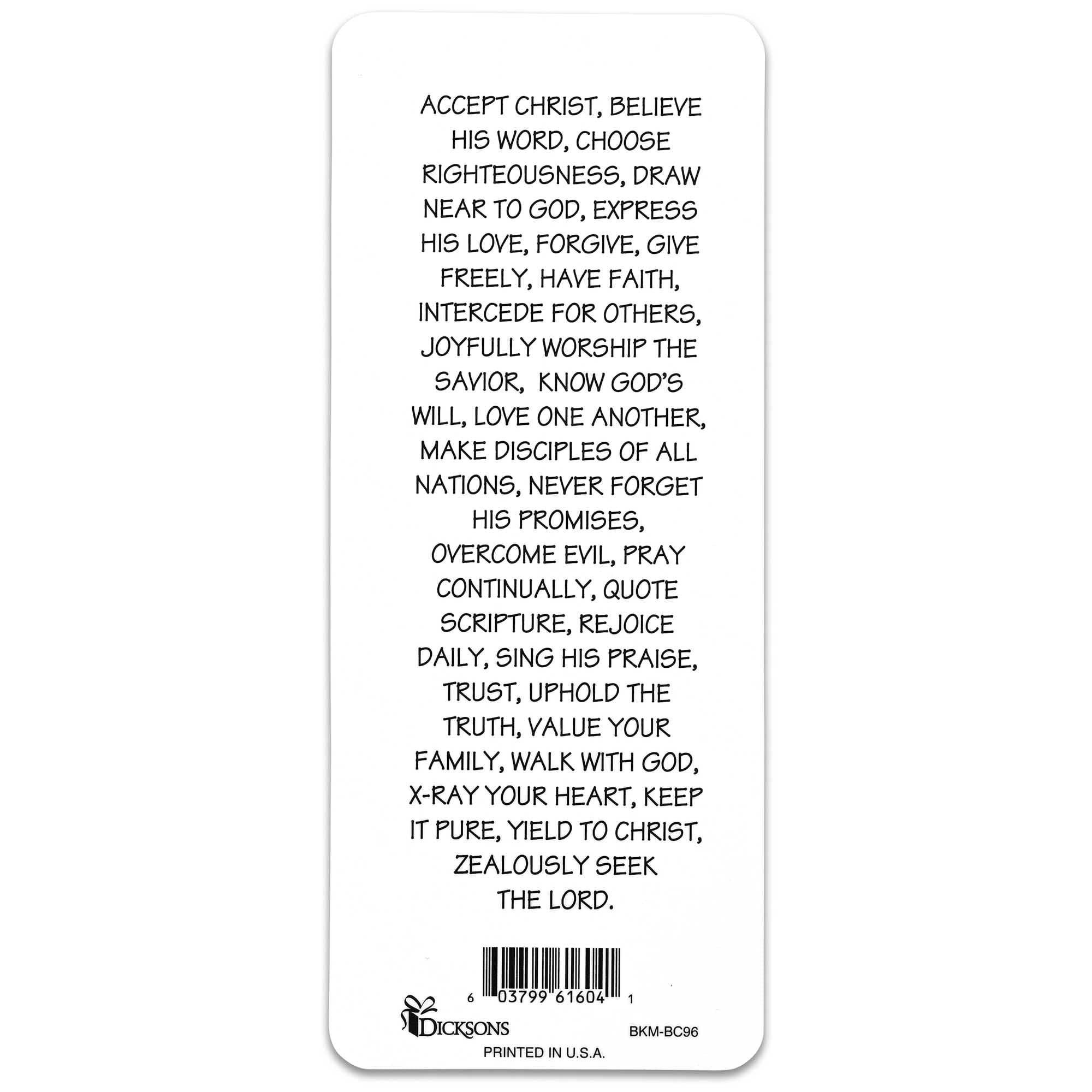 Dicksons BKM-BC96 Abc's of Christianity White, Yellow, and Red 6.5 x 2.75 Paper Alphabet Themed Encouraging Durable Laminated Bookmark, Pack of 12