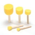 thumbnail image 2 of CCOCC 5-Pieces Round Foam Brush Set Wooden Handle Sponge Painting Tools Lightweight Sponge Paint Brush Early Learning Birthday Gift for DIY Crafts Art Supplies, 2 of 4