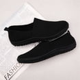 thumbnail image 2 of DLWKIPV Women's White Flyknit Slip-On Shoes - Breathable Lightweight Casual Loafers for Daily Wear(black,8), 2 of 6