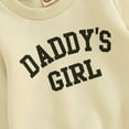 thumbnail image 7 of Bysome Toddler Girls Outfit Set Daddys Baby Fall Winter Outfit Sweatshirt Pants Jumper Sweatpants Suit Long Sleeve Crew Neck Cute Print Girl 2 Pieces Clothes Set Beige Size 2-3 Years, 7 of 7