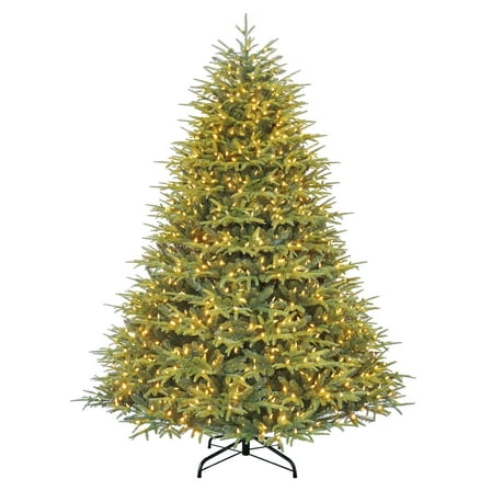 Puleo International 6.5' Pre-Lit Artificial Fraser Fir Tree with 800 Dual-Color LED Lights and a Fresh Christmas Tree Scent Dispenser