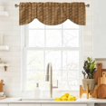 thumbnail image 4 of Tie Up Valances for Windows, Vintage Rattan Adjustable Valance Curtains Window Treatment for Living Room, Minimalist Abstract Wicker Texture Brown Rod Pocket Kitchen Curtains & Drapes 42x12 Inch, 4 of 9