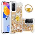 thumbnail image 1 of Funda para Xiaomi Redmi Note 11 Pro 5G/4G con Brillo Líquido Flotante, Purpurina, Parachoques y Anillo Giratorio Soporte, 1 of 5
