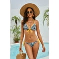 thumbnail image 3 of LIORA Women's Bikini Swimsuit Triangle Top Side Tie Bottom Bikini Swimwear, Yellow Straps, 3 of 6