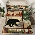 thumbnail image 2 of Homewish Rustic Jungle Bear Full Size Sheets, Farmhouse Plant Botanical Bed Sheets, Southwestern Theme Sheet Sets, Lightweight Room Decor, 4 Pieces, 2 of 7