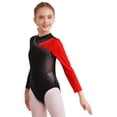 thumbnail image 2 of ZDHoor Kids Girls Basic Turtleneck Long Sleeve Leotard Gymnastics Ballet Dancewear for Toddler Red 12, 2 of 8