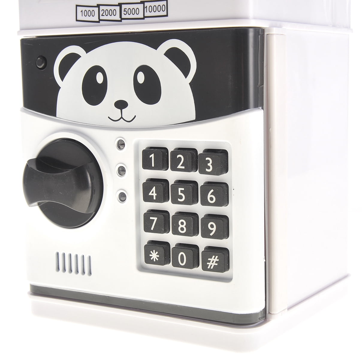 Bisontec Plastic Novelty Panda Piggy Bank & Money Jar, White