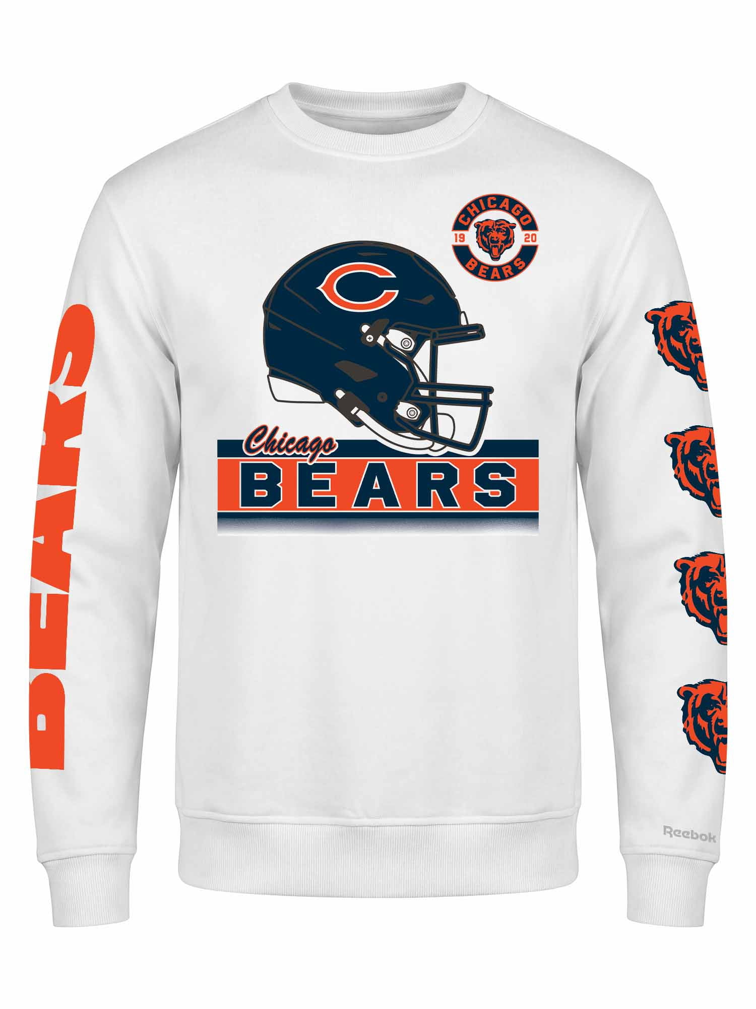 Chicago Bears Reebok Mens White Crew Sweatshirt