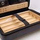 thumbnail image 2 of Estuche para cigarros de 4 ct Cuero de viaje, tapa de madera de cedro y madera de cedro forrada (negro) Rojo Verde, 2 of 4