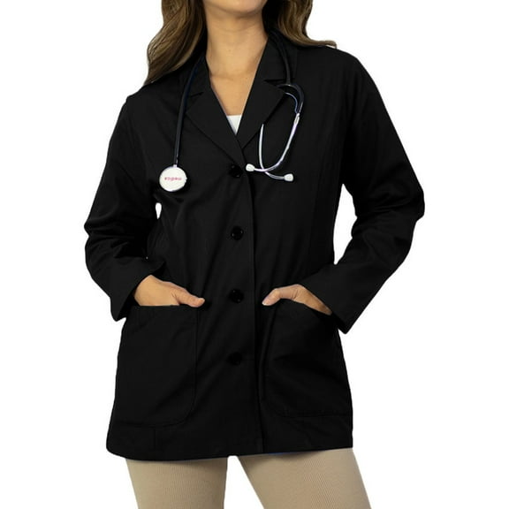 Panda Uniform by HeedFit Women's 29" Tailored Lab Coat – XXS Black