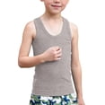 thumbnail image 5 of LIIPEE Boys Tops Casual Sleeveless V Neck Solid Color Undershirt Kids Thin Layering Tank Tops Summer Comfortable Soft Breathable Daily Clothes,Grey,3-4 Years, 5 of 5