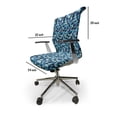 thumbnail image 4 of Ambesonne Blue Office Chair Cover Stretchable High Back, Geometric Design Stripes, Multicolor, 4 of 6