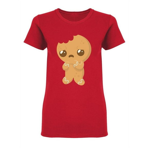 Sad Gingerbread Man Shaped T-Shirt Women -Image by Shutterstock, Female Medium