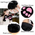 thumbnail image 6 of 2Pairs Cat Claw Paw Winter Plush Half Finger Gloves Mitten For Girls, 6 of 6