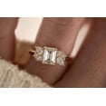 thumbnail image 3 of vylahjewellery 14K Solid White Gold Anniversary Ring Classic Proposal Ring for Women Emerald Cut Moissanite Diamond Wedding Band Cluster Engagement Ring, 3 of 6