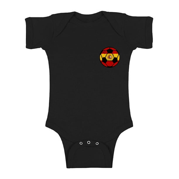 Awkward Styles Awkward Styles Spain Soccer Short Sleeve Baby Bodysuit Spain One Piece Top For Baby Spanish Baby Bodysuit Spain Flag Bodysuit For Baby Boy Spain Soccer Ball One Piece For