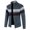 Navy, variant on Lilgiuy Mens Sweater Cardigan Full Zip Color-Block Stripe Cable Knitted Long Sleeve Cardigan with Pockets for Home Leisure