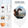 thumbnail image 6 of Honeii Clear Sky Mountain Red Dragon print Leather Coaster Set of 4, ideal for safeguarding your furniture from drinks spills and effortless cleanup-Octagon, 6 of 6