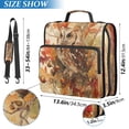 thumbnail image 3 of Water-Resistant 3-Ring Binder Organizer with Multiple Pockets Zipper Binder Bag for Office Owl and Branch, 3 of 8