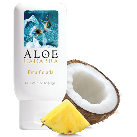 Flavored Personal Lube for Oral Use, Best Edible Sex Lubricant for Men, Women and Couples, Organic Pina Colada, Aloe Cadabra Water Based Lube 2.5 (The Best Pina Colada)