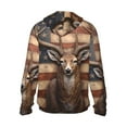 thumbnail image 2 of Picia Deer American Flag Wall Women's Men's UPF 50+ Sun Protection Hoodie Shirt Long Sleeve SPF Fishing Outdoor UV Hiking Lightweight Shirts-Large, 2 of 9