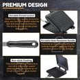 thumbnail image 3 of Sandwich Maker Pan, Grilled  Press with Non-Stick Double Sided Flip Frying Pan, Stovetop Toasted Cheese Sandwich Maker for  Kitchen Breakfast Camping, 5.9" L x 14" H, 3 of 6