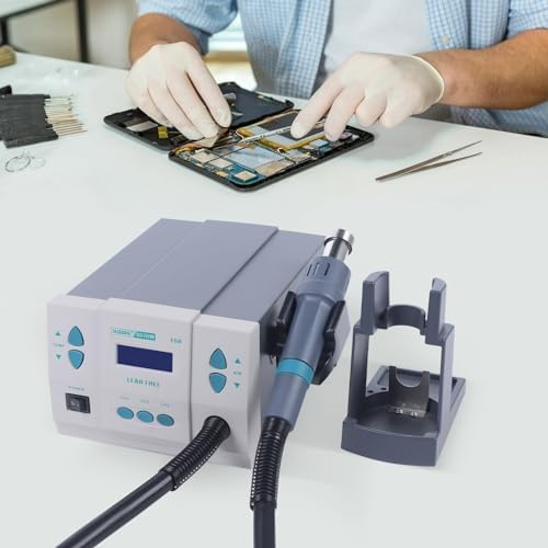 861DW 1000W Hot Air Rework Station with Digital LCD Display, Brushless DC Vortex Blower, 110V Soldering Heat Gun - Includes 3 Nozzles for  Soldering-Professional$$Tools & Hardware Other