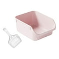 thumbnail image 3 of Caja de arena semicerrada para gatos, bandeja de arena antiadherente, contenedor de arena para gatos, orinal de fácil transporte, inodoro para gatitos rosa, 3 of 8