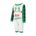 thumbnail image 3 of Christmas Pajamas for Family Long Sleeve Monster Hands Print Raglan Tops + Plaid Pants Set Sleepwear, 3 of 9