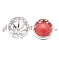 thumbnail image 2 of Colgante de Filigrana jinwen Locket flor medallón redondo DIY piedras preciosas rojo, 2 of 8