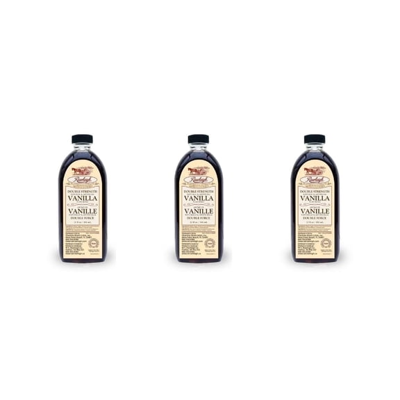 Rawleigh Double Strength Vanilla Flavoring for Baking & Desserts, 3 Bottles of 12 fl oz