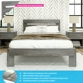 thumbnail image 2 of Max & Lily Full Size Bed Frame, Farmhouse Solid Wood Platform Bed with Slatted Headboard, 2 of 9