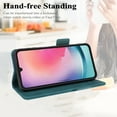 thumbnail image 2 of For iPhone 14 Wallet Case with Credit Card Holder/Cash Slot, Vintage PU Leather RFID Blocking Folio Book Flip Kickstand Magnetic Clasp Protective Phone Cover for Women Men,Green, 2 of 8