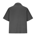 thumbnail image 4 of Mifsaly Mens Quarter Zip Shirts Ribbed Knit Short Sleeve Collar tops Casual Athletic Fit Lightweight Breathable Work Office Pullover Tees Gray,L, 4 of 5