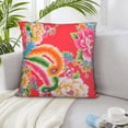 thumbnail image 5 of LNWH Decorative Pillow Covers, Phoenix Flower Print Square Sofa Decorative Knit Pillow Case, 22"x22", 5 of 8