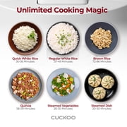 CUCKOO Micom Rice Cooker 6 Cup Uncooked / 12 Cup Cooked, Korean Fuzzy Logic Rice Cooker with Steam Tray, Versatile Food Steamer & Warmer with Non-Stick Inner Pot, Rice Maker, White (CR-0641F)