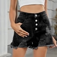 thumbnail image 4 of NAFUU Womens Summer Jean Shorts Womens Denim Shorts Stretchy High Waisted Casual Jean Shorts Trendy Ripped Loose Fit Hot Short Jeans Casual Beach Shorts, 4 of 8