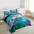 thumbnail image 3 of Castle Fairy Flying Dragonfly Girl 3 Pieces Queen Comforter Set,Nature Floral Lotus Ultra Soft Bedding Sets,Chic Flowers Blossoms Bedding Comforter Set Breathable,Luxury Bedroom Decor,Reversible, 3 of 8