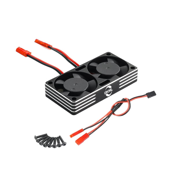 Disipador de calor para motor eléctrico RC, ventilador de refrigeración ESC, accesorio doble de alto rendimiento negro