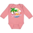 thumbnail image 3 of Inktastic I Love Florida with Ocean and Palm Trees Boys or Girls Long Sleeve Baby Bodysuit, 3 of 5