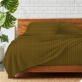 thumbnail image 3 of Luxury Hotel Bed Sheets and Pillowcase Set 800 Thread Count 100% Cotton, 15" Inch Deep Pocket Premium Hotel Quality Smooth & Soft Bedding Sheet Set, Queen XL Size - Taupe Stripe, 3 of 5