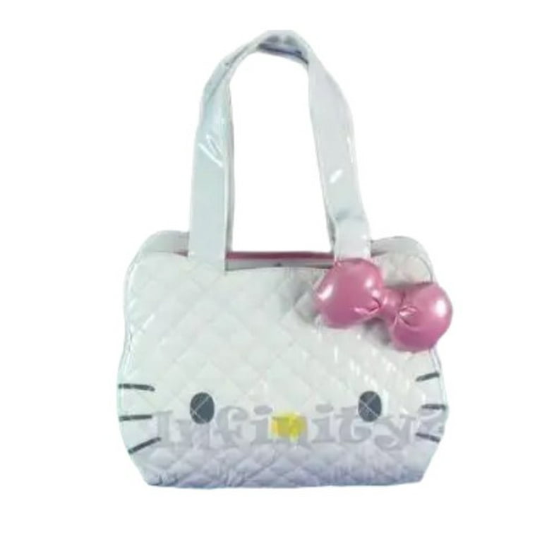 Hello Kitty White Face Quilted Handbag Purse Bag with Pink