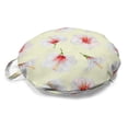 thumbnail image 1 of Floral Round Floor Cushion with Handle, Tropical Hibiscus Blooms Fragrance Petals of Exotic Lands Pattern, Pillow for Living Room & Dorms, 18" Round, Green Dark Coral and Cream, by Ambesonne, 1 of 4