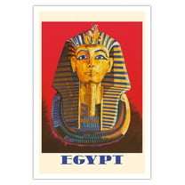 Egypt - Egyptian Pharaoh Tutankhamun (King Tut) - Vintage Travel Poster c.1970s - Fine Art Matte Paper Print (Unframed) 30x44in