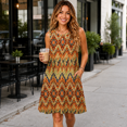 thumbnail image 7 of Women's Floral Print Sleeveless Midi Dress Crew Neck A-Line Casual Swing Dress, 7 of 7